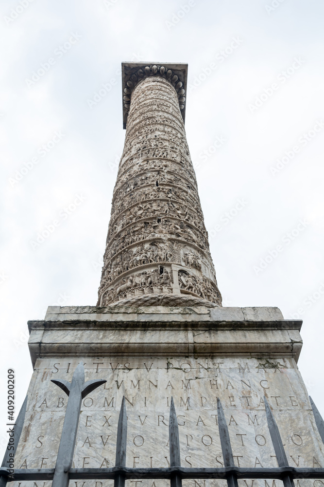 Trajan column in  Rome Italy