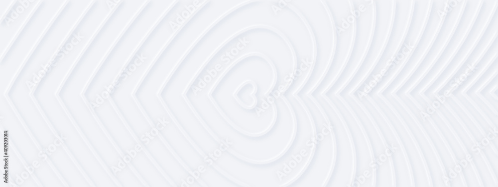 3d white rippled hearts with soft shadow on light BG from center. Abstract elegant seamless pattern. Neumorphism ui style. Minimal embossed paper wallpaper. Vertical background for romantic banner 3d white rippled hearts with soft shadow on light BG from center. Abstract elegant seamless pattern. Neumorphism ui style. Minimal embossed paper wallpaper. Vertical background for romantic banner