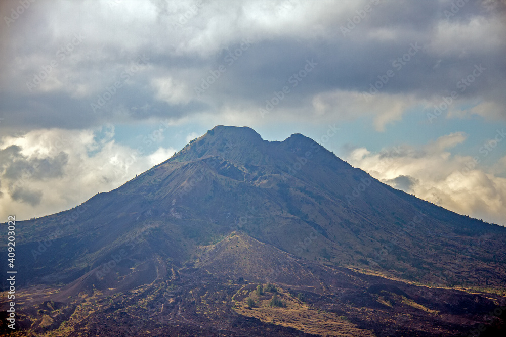 Closeup View of Mount Batur (Gunung Batur) - The Kintamani Volcano at Bali Indonesia