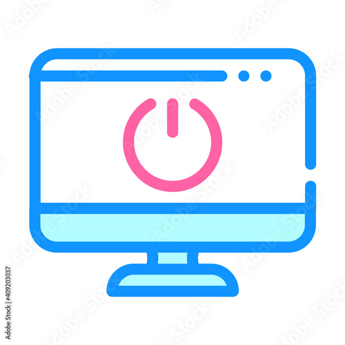 on and off operating system color icon vector illustration