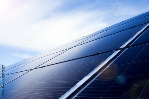 Power solar panels  alternative clean green energy concept