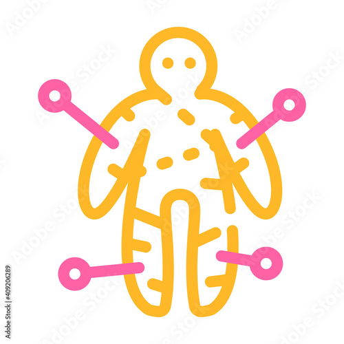 voodoo doll color icon vector illustration flat