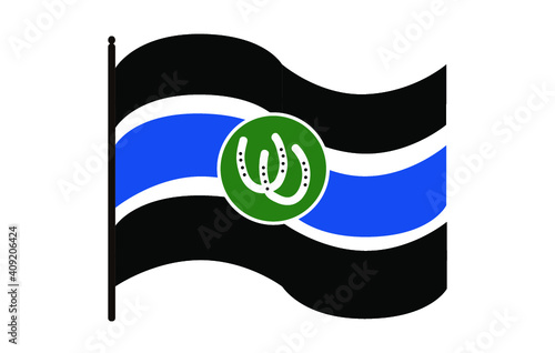 Vector illustration of waving Pony pride flag on white background. A symbol of the pony play fetish community.