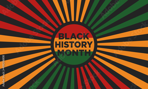 Black history month vector template for banner, poster, social media post, card, background. African American History. Celebrated annual. In February in United States and Canada. In October in Britain