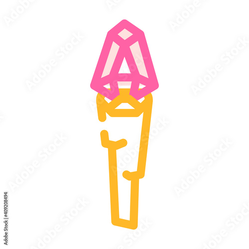 torch with magic stone color icon vector illustration