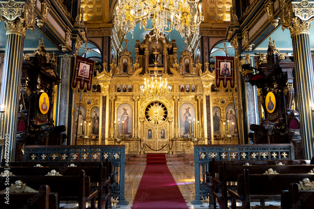 Interior of View Bulgarian St. Stephen Orthodox Church (Iron Church) in Balat
