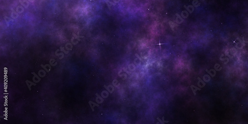 HDRI panoramic space galaxy nebula map. Space background with nebula and stars, equirectangular projection, environment map. Fractal 3d illustration.