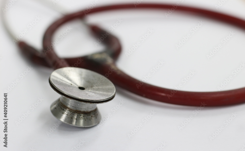 old stethoscope isolated on white backgroundold stethoscope isolated on white background