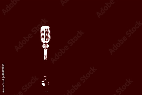 illustration of a vintage microphone, 50's style