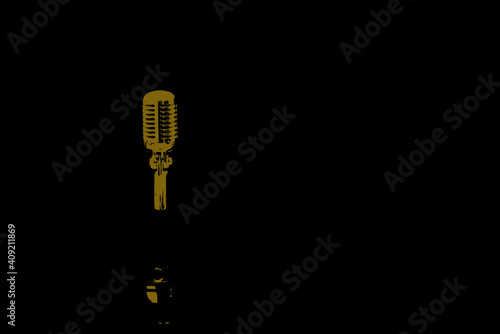 illustration of a vintage microphone, 50's style