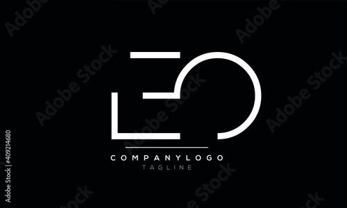 Obraz w ramie Abstract Letter Initial EO and OE Vector Logo Design Template