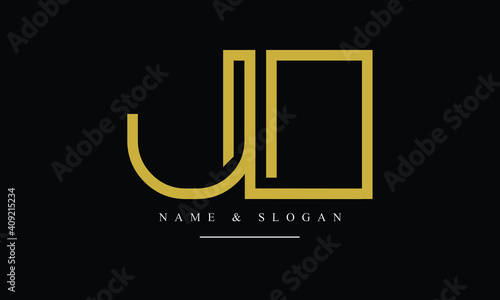 OJ, JO, O, J abstract letters logo monogram