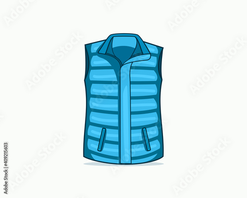 Warm fur vest icon vector. Equipment mountain climbing