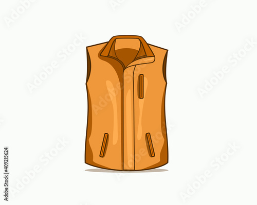 Warm vest icon vector. Equipment mountain climbing