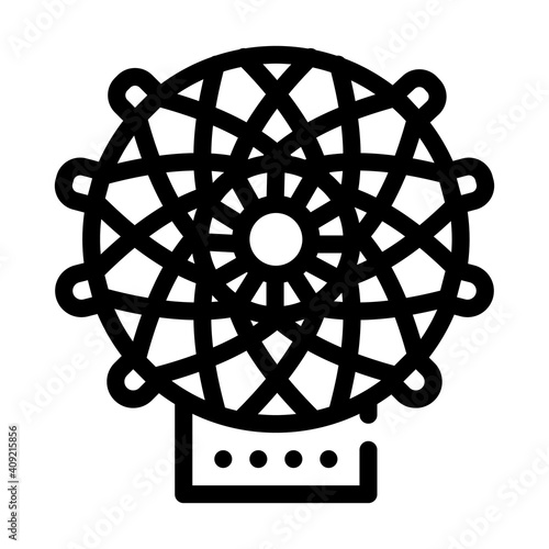 carbon fiber weaving loom line icon vector illustration