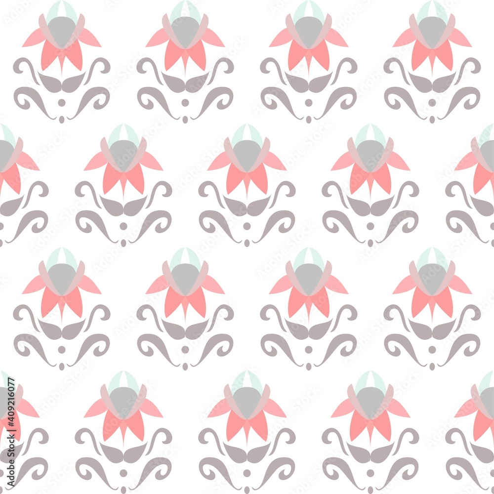 Decorative Repeat pattern In Pink And Grey Decorative Repeat pattern In Pink And Grey