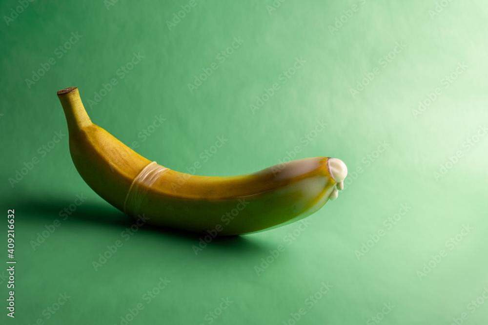 banana in leaky condom with yogurt imitating cum banana in leaky condom with yogurt imitating cum