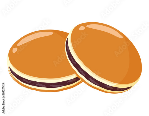 どら焼きのベクターイラスト　和菓子　