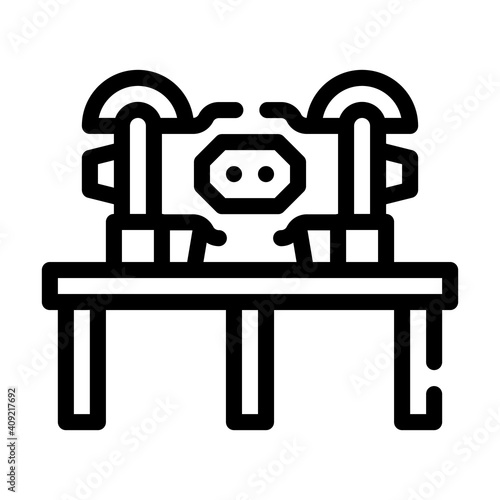 grinding industry machine line icon vector illustration