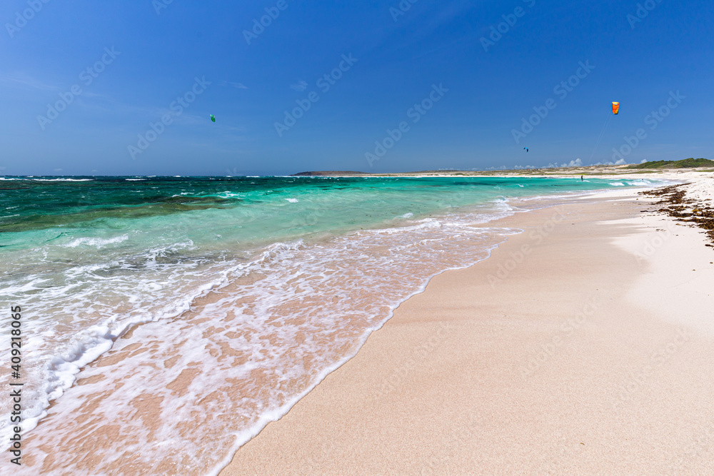 Kite surfer at Boca Grandi Beach, Aruba