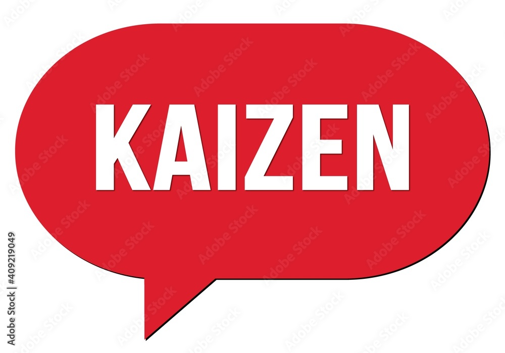 KAIZEN text written in a red speech bubble KAIZEN text written in a red speech bubble