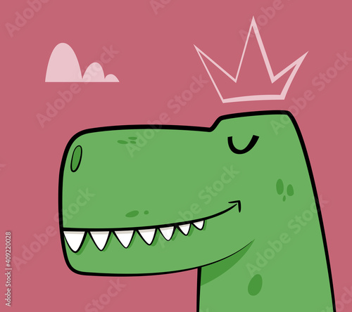 Happy tyrannosaurus thinks he is king