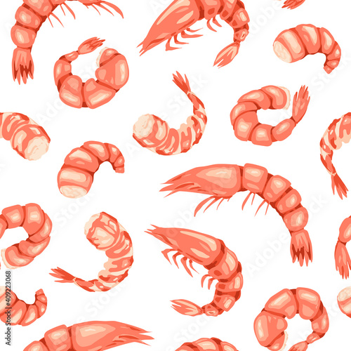 Shrimp seamless pattern
