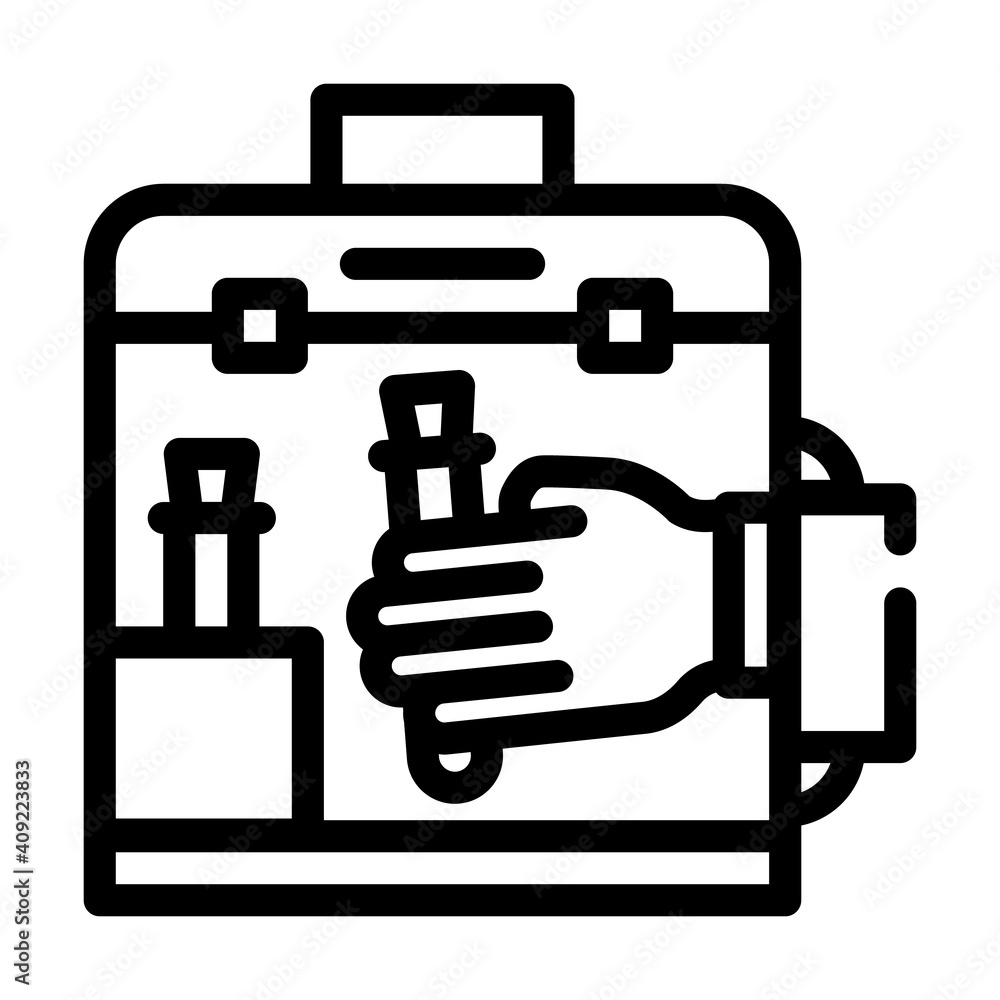 vacuum chamber for work with vaccine line icon vector illustration vacuum chamber for work with vaccine line icon vector illustration