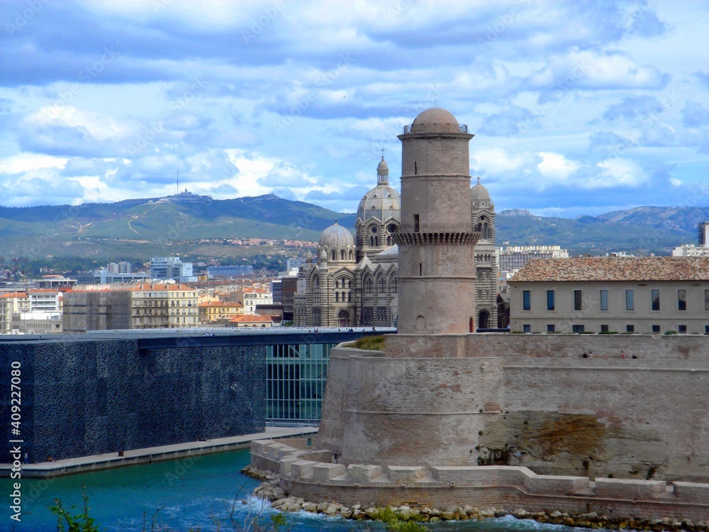 Fototapeta premium View of the old Marseille, France.