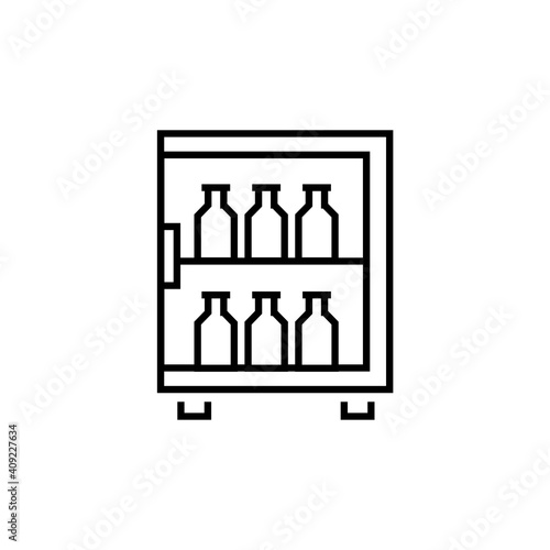 Mini Fridge icon. Household equipment vector illustration.