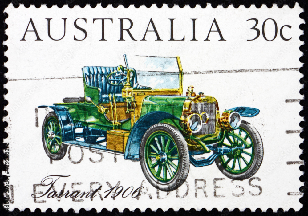 Postage stamp Australia 1984 Tarrant 1906, vintage car