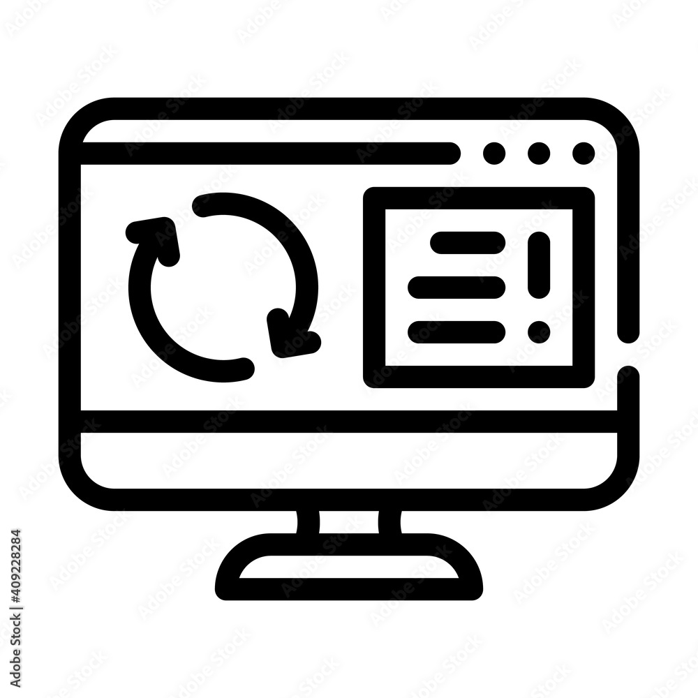 update operating system line icon vector illustration update operating system line icon vector illustration