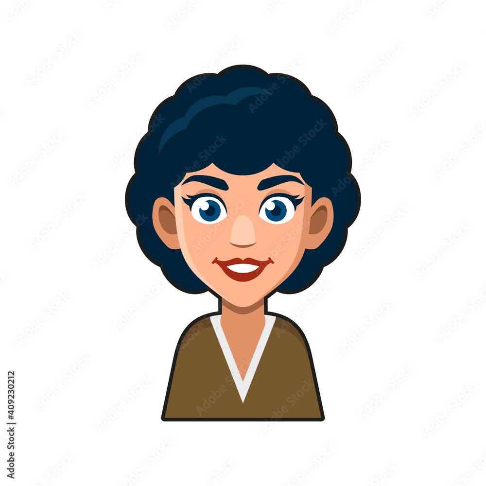 Cute Beautiful Girl Avatar Character. Young Woman Cartoon Style Userpic Icon Cute Beautiful Girl Avatar Character. Young Woman Cartoon Style Userpic Icon