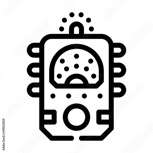 ectoplasm paranormal detector line icon vector illustration