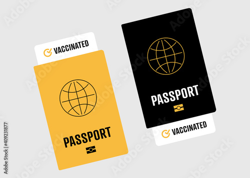 Vaccine Passport. Covid-19 vaccine. Flat vector illustration.