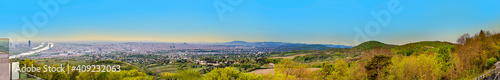 panorama of vienna with the suburbs and river danube