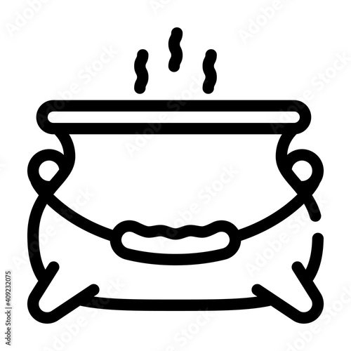 boiling potion in tank line icon vector illustration