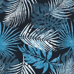 Keuken achterwand Planten patronen Abstracte palmbladeren silhouet grunge stijl  © PrintingSociety