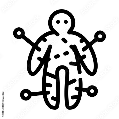 voodoo doll line icon vector illustration flat