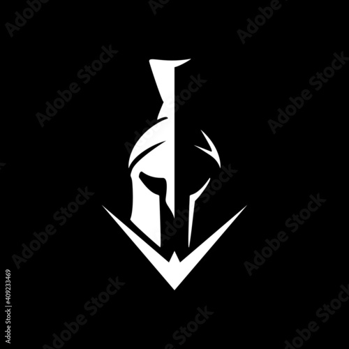 Spartan warrior symbol, emblem. Spartan helmet logo,  
Spartan Greek gladiator helmet logo