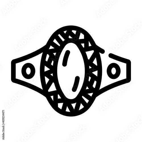ring with magic diamond line icon vector illustration