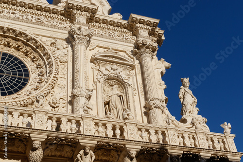 Exterior of the Church of the Holy Cross in Lecce, Apulia, Italy - Europe