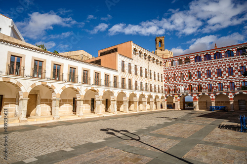 Plaza Alta square in old town of Badajoz  Extremadura  Spain