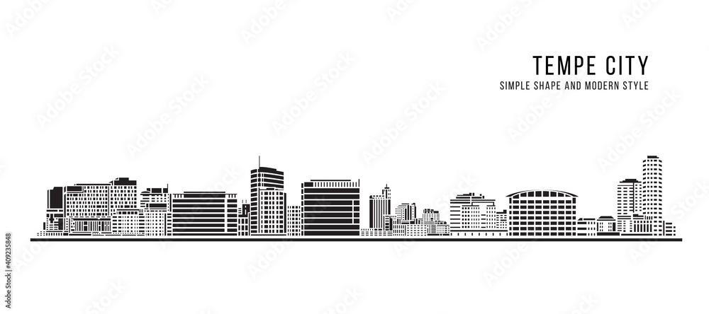Cityscape Building Abstract Simple shape and modern style art Vector design - Tempe city