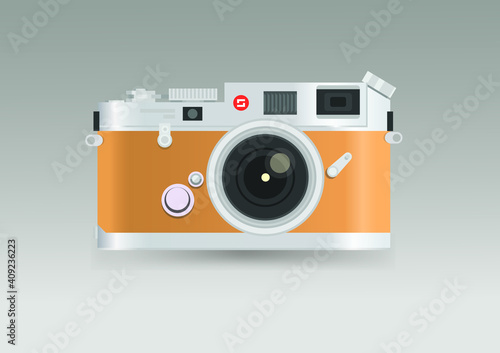 camera vector, Flat design vector, Retro camera	