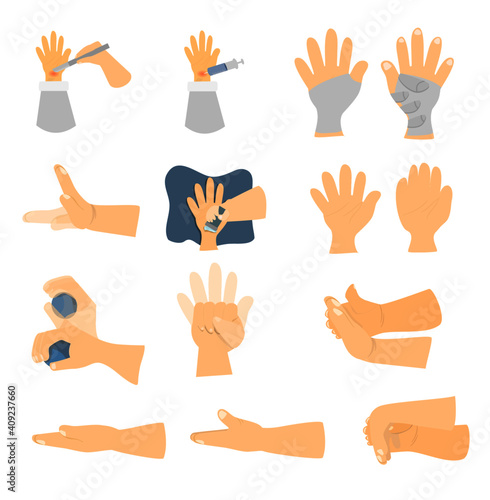 Hands care and exercise for carpal tunnel syndrome. stretching and strengthening exercise for relief pain and inflammation. medical and health care concept