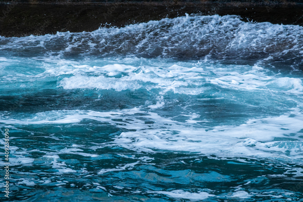 sea with big waves in a storm in the evening sea with big waves in a storm in the evening