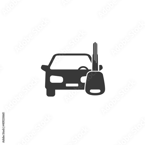 Car key vector icon in flat on white