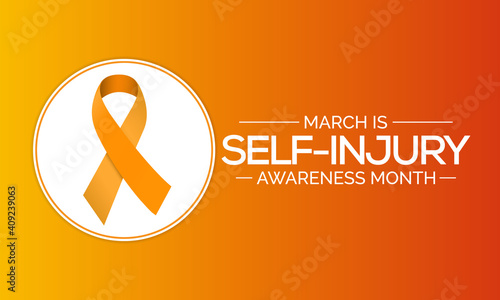 Vector illustration on the theme of Self Injury Awareness Month In honor of Adolescent, which occurs annually during the month of March,