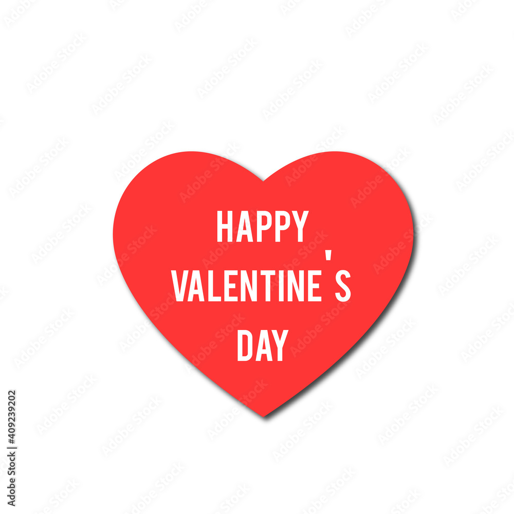 Valentine's day with a heart. illustration. Red heart with happy Valentine's day Valentine's day with a heart. illustration. Red heart with happy Valentine's day